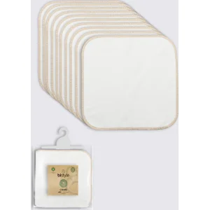 Bistyle Organik Penye Mendil, 28x28, 10'lu, Ekru