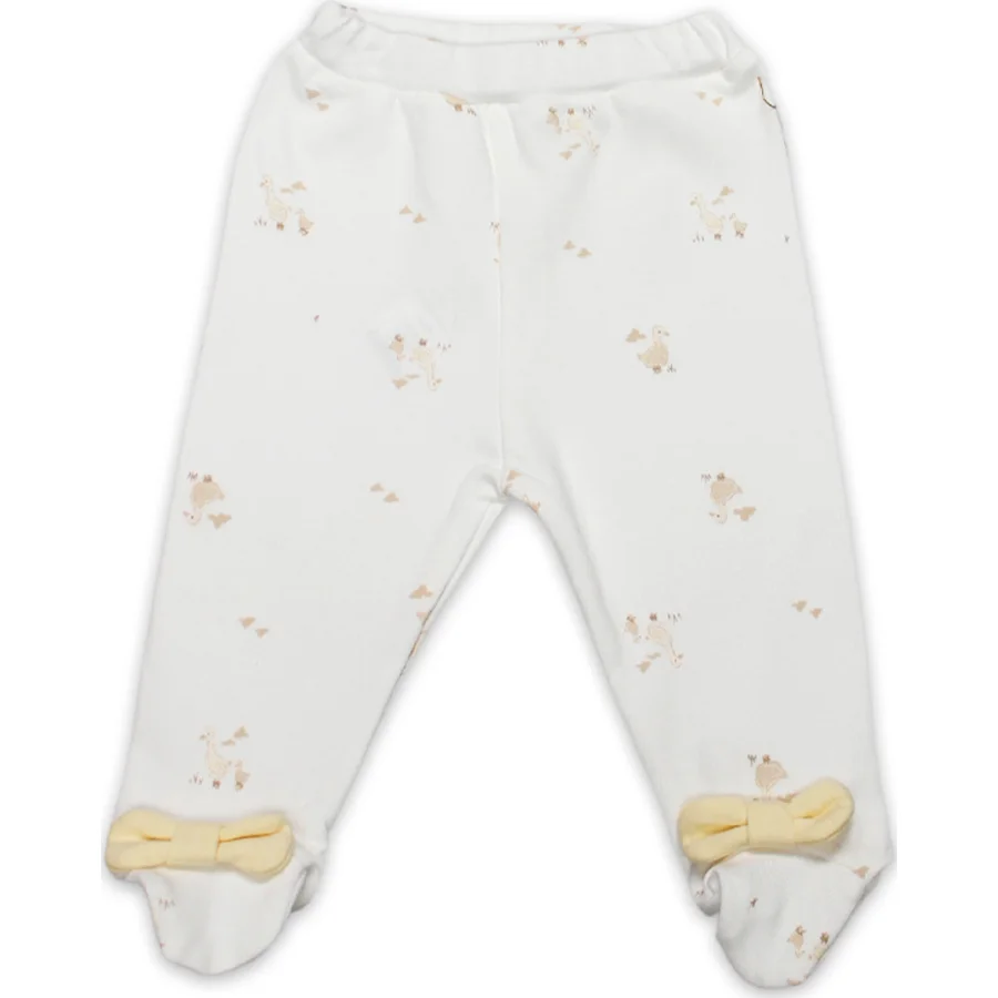 Bistyle Patikli Alt Welcome Baby Duck 16107 Sarı-Ekru, Ekru