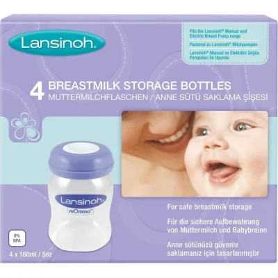 Lansinoh Anne Sütü Saklama Şişesi, 4'lü