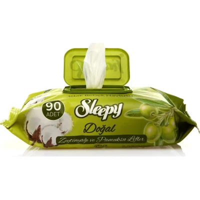 Sleepy Doğal Zeytinyağlı Islak Havlu Mendil, 90 Yaprak