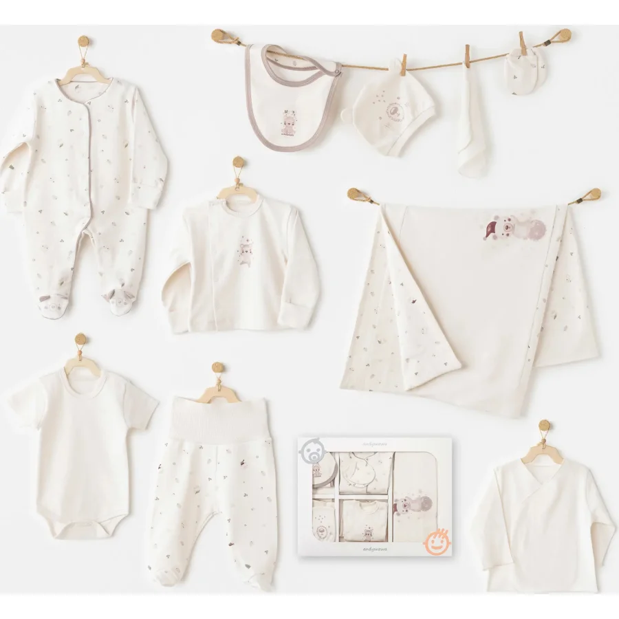 Andywawa My 1 St Wardrobe Hastane Çıkışı, 10 Parça, Ekru