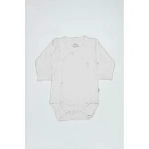 Bistyle Organik Natural Basic Style Kruvaze Uzun Kol Body BS17102 Beyaz
