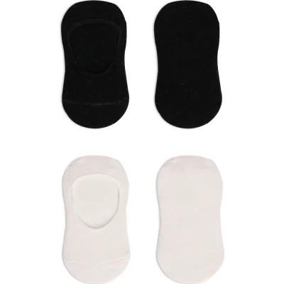 Bistyle 2'Li Penye Babet Silikonlu Basic Çorap 30104 Siyah Ekru