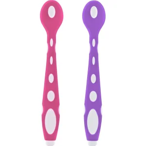 BabyJem Silikon Mama Kaşığı, Pembe, Mor