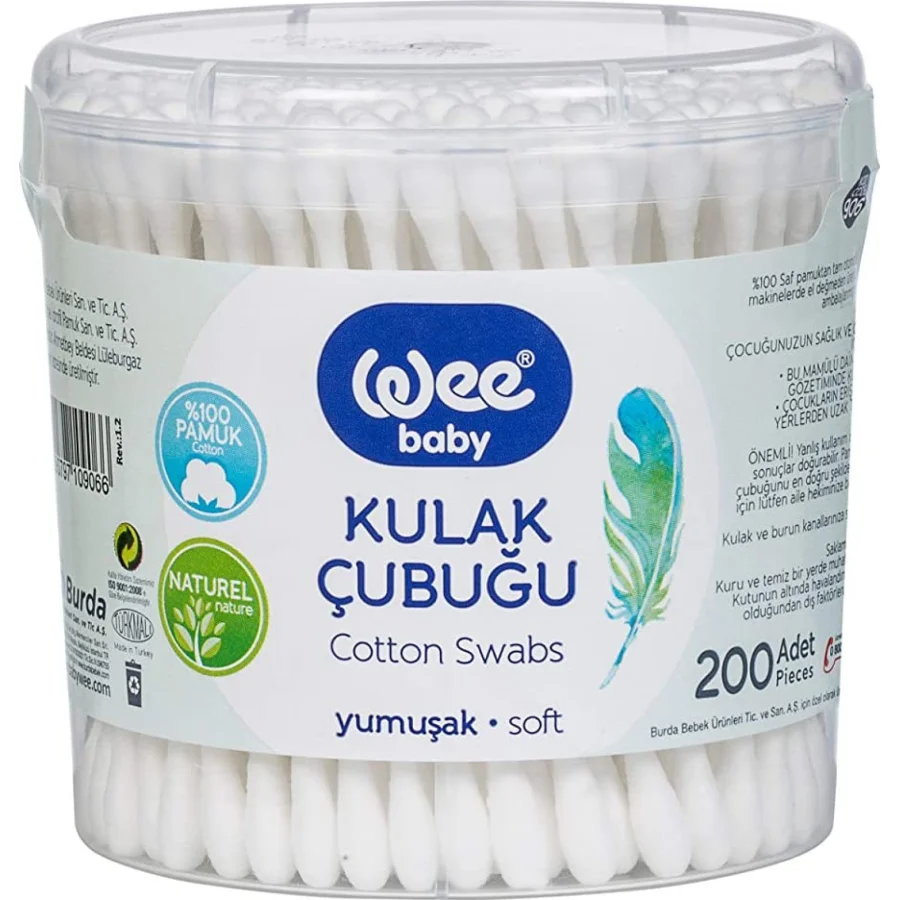 Wee Baby Kulak Temizleme Çubuğu, 200 Adet