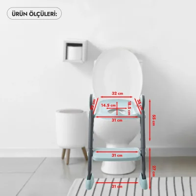 BabyJem Basamaklı & Katlanır Klozet Adaptörü, Mercan