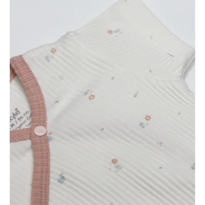 Bistyle Bloom Rose Yarım Kol Badi, 2'li, Ekru, Gül Kurusu