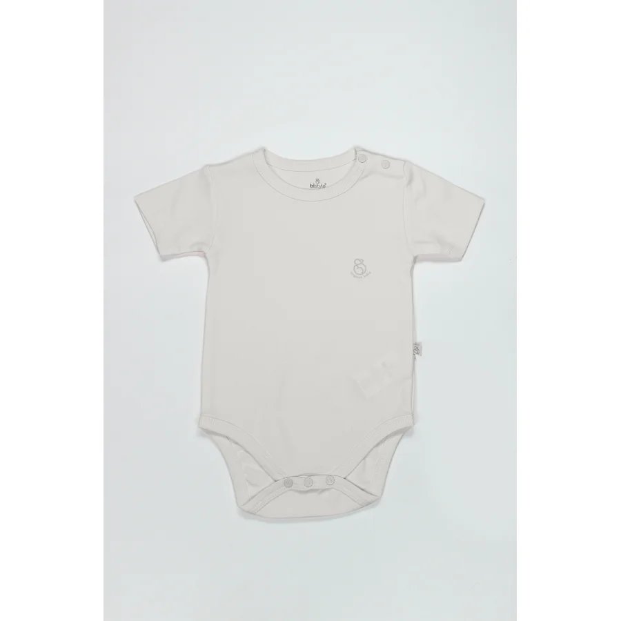 Bistyle Organik Natural Basic Style Yarım Kol Body BS17103 Ekru
