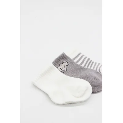 Bistyle Elephant Boy Penye Soket Çorap, 3'lü, Ekru