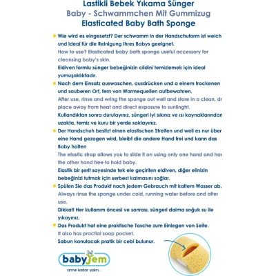 BabyJem Lastikli Bebek Yıkama Süngeri