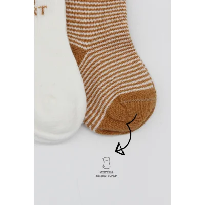 Bistyle Big Heart Penye Soket Çorap, 2'li, Hardal