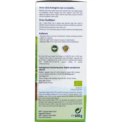Hipp 1 Organik Combiotic Bebek Sütü, 600 g