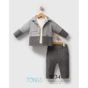 Tongs Baby Customary 3'lü Takım, Gri