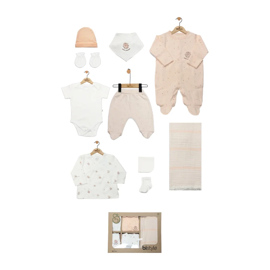 Bistyle Cookies Cute Happy Hastane Çıkışı, 10 Parça, Somon