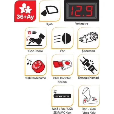 Pilsan Ranger Uzaktan Kumandalı Akülü Araba, 12 V, Metalik Mavi