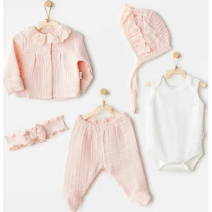 Andywawa Natural Gift Müslin Hastane Çıkışı Salmon, 5'li