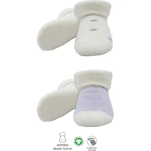 Bistyle 2'Li Havlu Soket Kaymaz Çorap 10504 İndigo Ekru