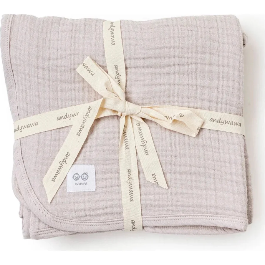 Andywawa Müslin Home Bebek Battaniye, 105x120 cm, Bej