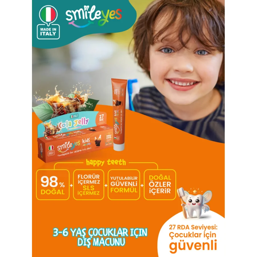 Smileyes Kids Diş Macunu 3-6 Yaş, 50 ml, Cola Jelly
