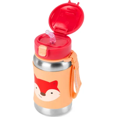 Skip Hop Zoo Pipetli Paslanmaz Çelik Suluk, 350 ml, Tilki