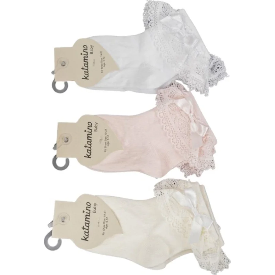 Katamino Lilya Aks Kız Bebek Soket Çorap, Asorti