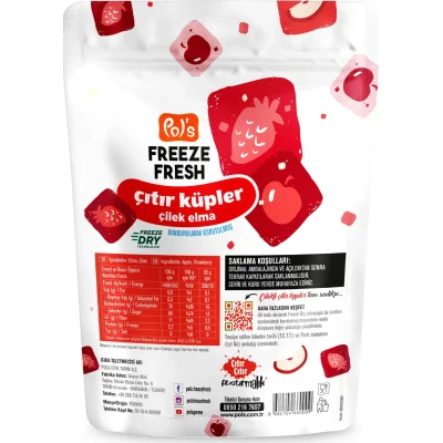 Pol’s Freeze Fresh Çıtır Küpler, Çilek, Elma, 20 g