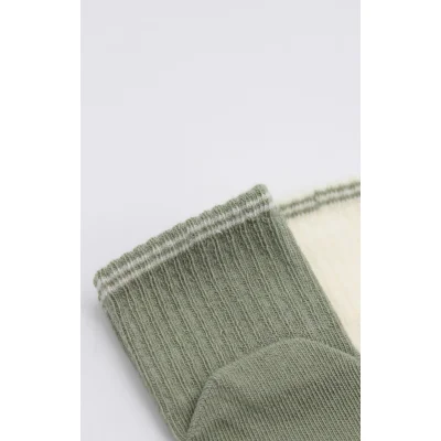 Bistyle Çemberli Basic Penye Kaymaz Soket Çorap, 2'li, Nil