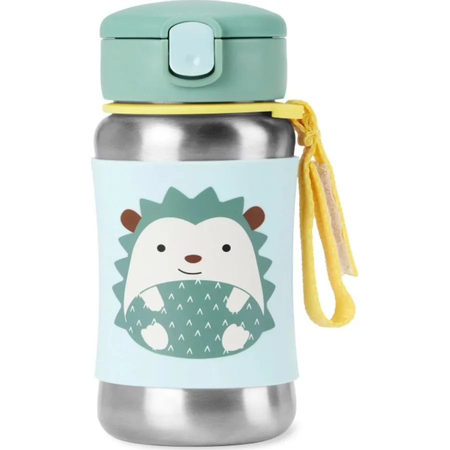 Skip Hop Zoo Pipetli Paslanmaz Çelik Suluk, 350 ml, Kirpi
