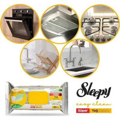 Sleepy Yüzey Temizlik Havlusu 30 Adet Yağ Çözücü