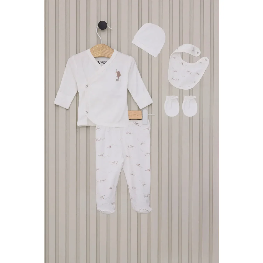 U.S Polo Bebek 5'Li Hatane Çıkış Seti USB2017 Krem