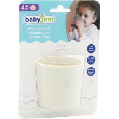 BabyJem Silikon Bardak, Ekru