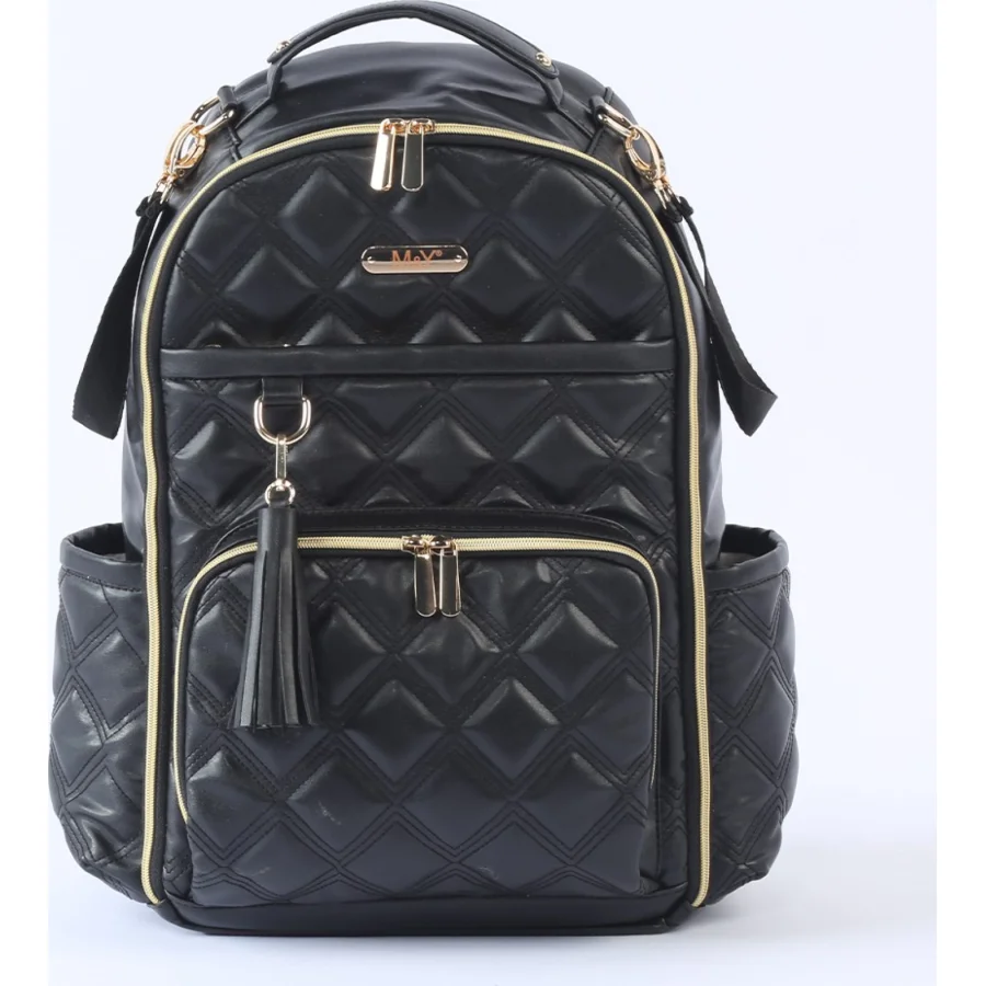 M&Y Oeste Deri Anne Bebek Bakım Sırt Çantası, Siyah