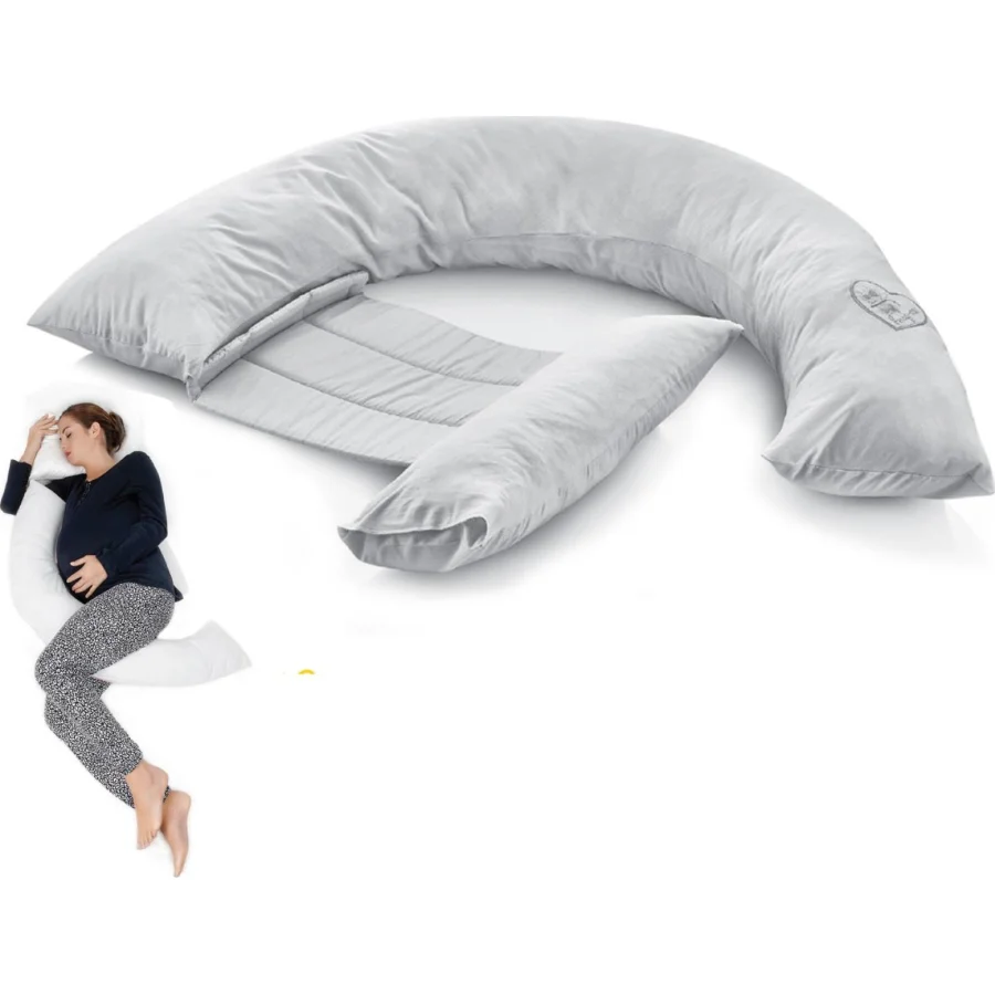 BabyJem Sırt Destekli Hamile ve Emzirme Yastığı, Gri