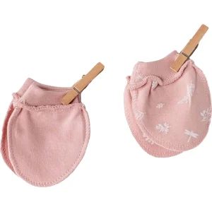 Andywawa Floral %100 Organic Cotton Prematüre Eldiven, Pembe