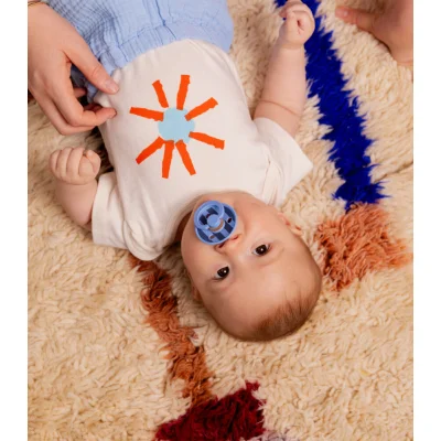 Bibs Studio Colour Block Kauçuk Emzik 0-6 Ay Sky, Mavi