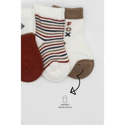 Bistyle Penye Soket Çorap, 3'lü, Kiremit