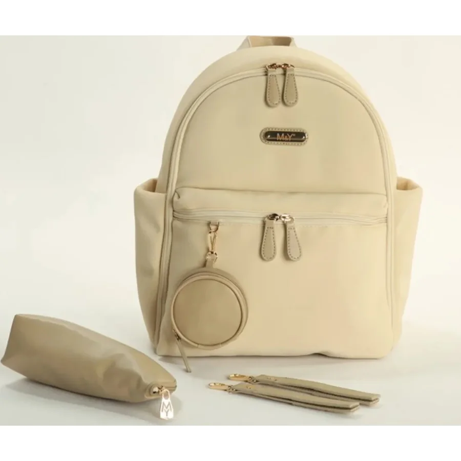 M&Y Diamond Anne Bebek Bakım Sırt Çantası, Krem