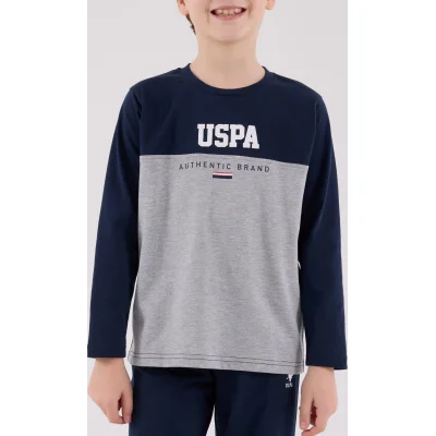 U.S. Polo Assn Uzun Kol Pijama Takım, Lacivert