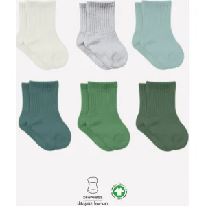 Bistyle Mix Penye Soket Çorap 6'Lı BS10101M Nil