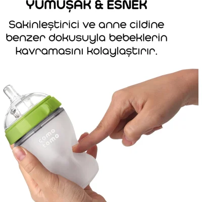 Comotomo Antikolik Silikon Biberon 150 ml 0-3 Ay Yeşil