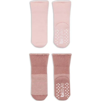 Bistyle Çemberli Kaymaz Havlu Soket Çorap, 2'li, Pudra, Pembe