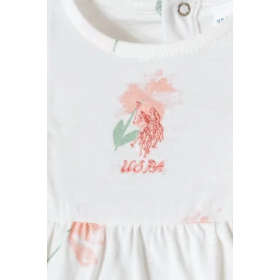 U.S. Polo Elbise, Beyaz, Pudra