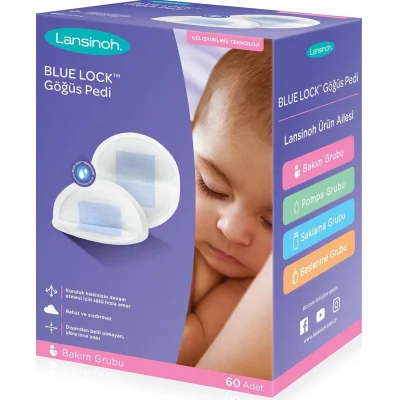 Lansinoh Blue Lock Göğüs Pedi, 60'lı