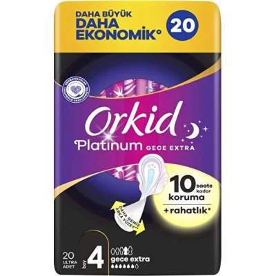Orkid Ultra Platinum Gece Extra Ped, 20'li
