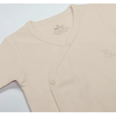 Bistyle Organik Natural Basic Style Kruvaze Uzun Kol Body, Bej