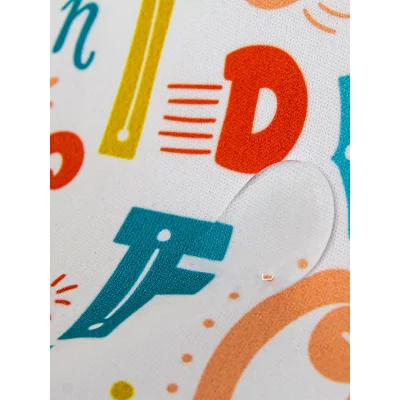 BabyJem Baskılı BLW Kolsuz Önlük, Harf Desen