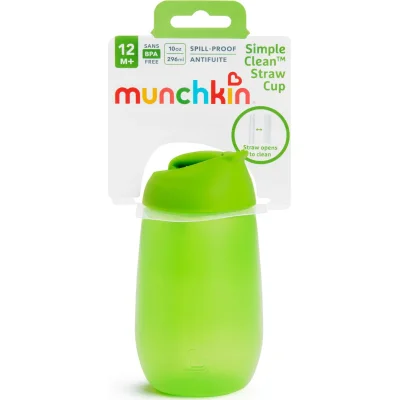 Munchkin Simple Clean Pipetli Alıştırma Bardağı, 12+ Ay, 296 ml, Yeşil