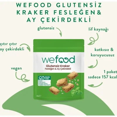 Wefood Fesleğenli Ayçekirdekli Kraker, 40 g