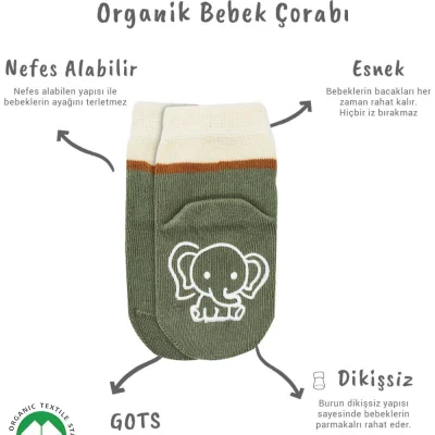 Bistyle Hayvan Figür Kaymaz Kız Soket Çorap, 2'li, Nil