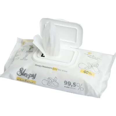 Sleepy Natural Yenidoğan Islak Havlu Mendil, 40 Yaprak, 12'li